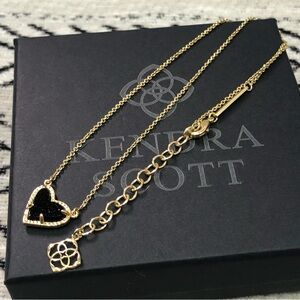 Kendra Scott Gold and Black Heart Necklace